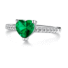 925 Sterling Silver 1CT. Classic Heart Shaped Emerald Ring - Image 4