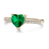 925 Sterling Silver 1CT. Classic Heart Shaped Emerald Ring - Image 7