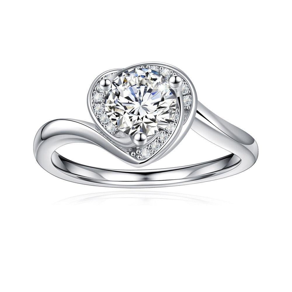 925 Sterling Silver 1CT. Eternal Love Diamond Ring