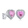 Stud earrings with a classic heart and halo design