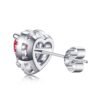 1 ct heart stud earrings with polished halo design