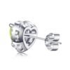 Heart-shaped birthstone stud earrings in 925 sterling silver