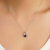 Rhodium-finished sterling silver pendant with 18-inch cable-link chain