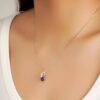 Heart pendant measuring 6.5mm with a polished white finish