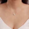 18-inch necklace with rhodium-finished white metal