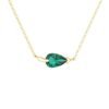 Pear-shaped sterling silver necklace with leaf-inspired design