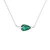 Sterling silver necklace featuring a prong-set emerald-look stone