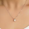 925 Sterling Silver 1CT. Round Diamond Solitaire V Bale Pendant - Image 4