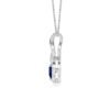 Heart pendant with blue CZ sapphire and micro-pavé accents