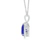 925 Sterling Silver 1CT. Tanzanite Pear Shape Pendant Pave Diamond Halo - Image 2