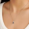 925 Sterling Silver 1CT. Tanzanite Pear Shape Pendant Pave Diamond Halo - Image 4