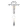 925 Sterling Silver 1CT. Vintage Inspired Two Tone Round Halo Diamond Engagement Ring - Image 4