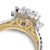 925 Sterling Silver 1CT. Vintage Inspired Two Tone Round Halo Diamond Engagement Ring - Image 5