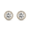 Sterling silver stud earrings with pave-set CZ diamonds