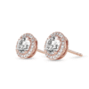 Elegant sterling silver stud earrings with a rounded halo outline