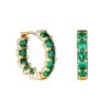 925 Sterling Silver 2.4 Ctw Round Emerald Eternity Hoop Earrings