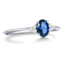 925 Sterling Silver 2.5CT. Oval Sapphire Ring Trio White Sapphire Accents - Image 2