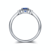 925 Sterling Silver 2.5CT. Oval Sapphire Ring Trio White Sapphire Accents - Image 3