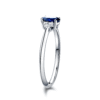 925 Sterling Silver 2.5CT. Oval Sapphire Ring Trio White Sapphire Accents - Image 4