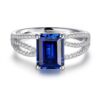 925 Sterling Silver 2.5CT. Petite Split Band Sapphire Ring