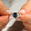 925 Sterling Silver 2.5CT. Petite Split Band Sapphire Ring - Image 5