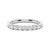 925 Sterling Silver 2.5MM 7 Stone French Pave Diamond Wedding Band