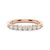 925 Sterling Silver 2.5MM 7 Stone French Pave Diamond Wedding Band - Image 3