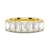 925 Sterling Silver 2.8 Ctw Emerald Cut Diamond Half Eternity Band - Image 2