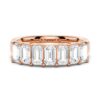 925 Sterling Silver 2.8 Ctw Emerald Cut Diamond Half Eternity Band - Image 3