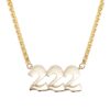 925 Sterling Silver 222 Necklace On Box Chain