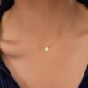 925 Sterling Silver 25 Stone Diamond Necklace - Image 2