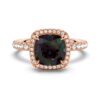 925 Sterling Silver 2CT. Cushion Cut Alexandrite Engagement Diamond Ring Halo Pave