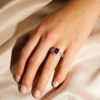 925 Sterling Silver 2CT. Emerald Cut Ruby Bridal Set - Image 8