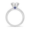 925 Sterling Silver 2CT. Knife Edge 6 Prong Round Diamond Engagement Ring Hidden Sapphire - Image 2