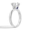 925 Sterling Silver 2CT. Knife Edge 6 Prong Round Diamond Engagement Ring Hidden Sapphire - Image 3