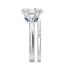 925 Sterling Silver 2CT. Knife Edge 6 Prong Round Diamond Engagement Ring Hidden Sapphire - Image 6