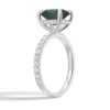 925 Sterling Silver 2CT. Micropave Oval Green Diamond Engagement Ring Hidden Halo - Image 2