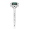 925 Sterling Silver 2CT. Micropave Oval Green Diamond Engagement Ring Hidden Halo - Image 3