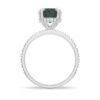 925 Sterling Silver 2CT. Micropave Oval Green Diamond Engagement Ring Hidden Halo - Image 4