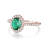 925 Sterling Silver 2CT. Oval Emerald Classic Halo Ring - Image 10