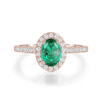 925 Sterling Silver 2CT. Oval Emerald Classic Halo Ring - Image 3