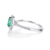 925 Sterling Silver 2CT. Oval Emerald Classic Halo Ring - Image 5