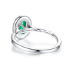 925 Sterling Silver 2CT. Oval Emerald Classic Halo Ring - Image 6