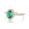 925 Sterling Silver 2CT. Oval Emerald Classic Halo Ring - Image 7