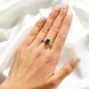 925 Sterling Silver 2CT. Petite Emerald Cut Emerald Diamond Ring - Image 8