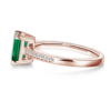 925 Sterling Silver 2CT. Petite Micropave Emerald Cut Emerald Ring - Image 11