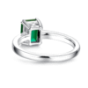 925 Sterling Silver 2CT. Petite Micropave Emerald Cut Emerald Ring - Image 6