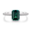 925 Sterling Silver 2CT. Petite Trellis Emerald Ring