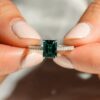 925 Sterling Silver 2CT. Petite Trellis Emerald Ring - Image 5