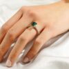 925 Sterling Silver 2CT. Petite Trellis Emerald Ring - Image 6